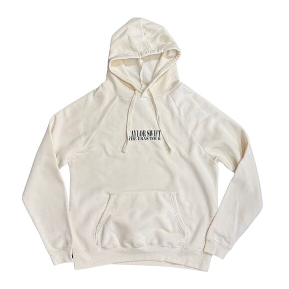 RARE 2024 Authentic Eras Tour Beige Cream Hoodie Black Logo Taylor Swift Small - Picture 5 of 6